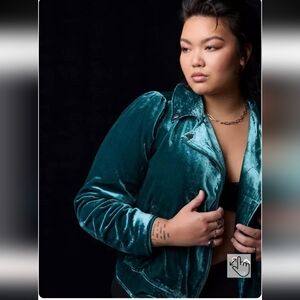Torrid Teal Velvet Jacket
